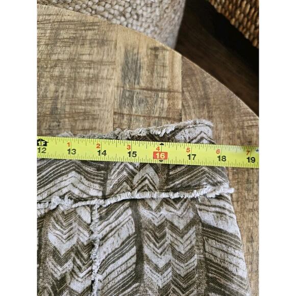 Michael Kohrs 100% Linen Chevron Mini Skirt Women's Size 14 Bohemian - Picture 2 of 7